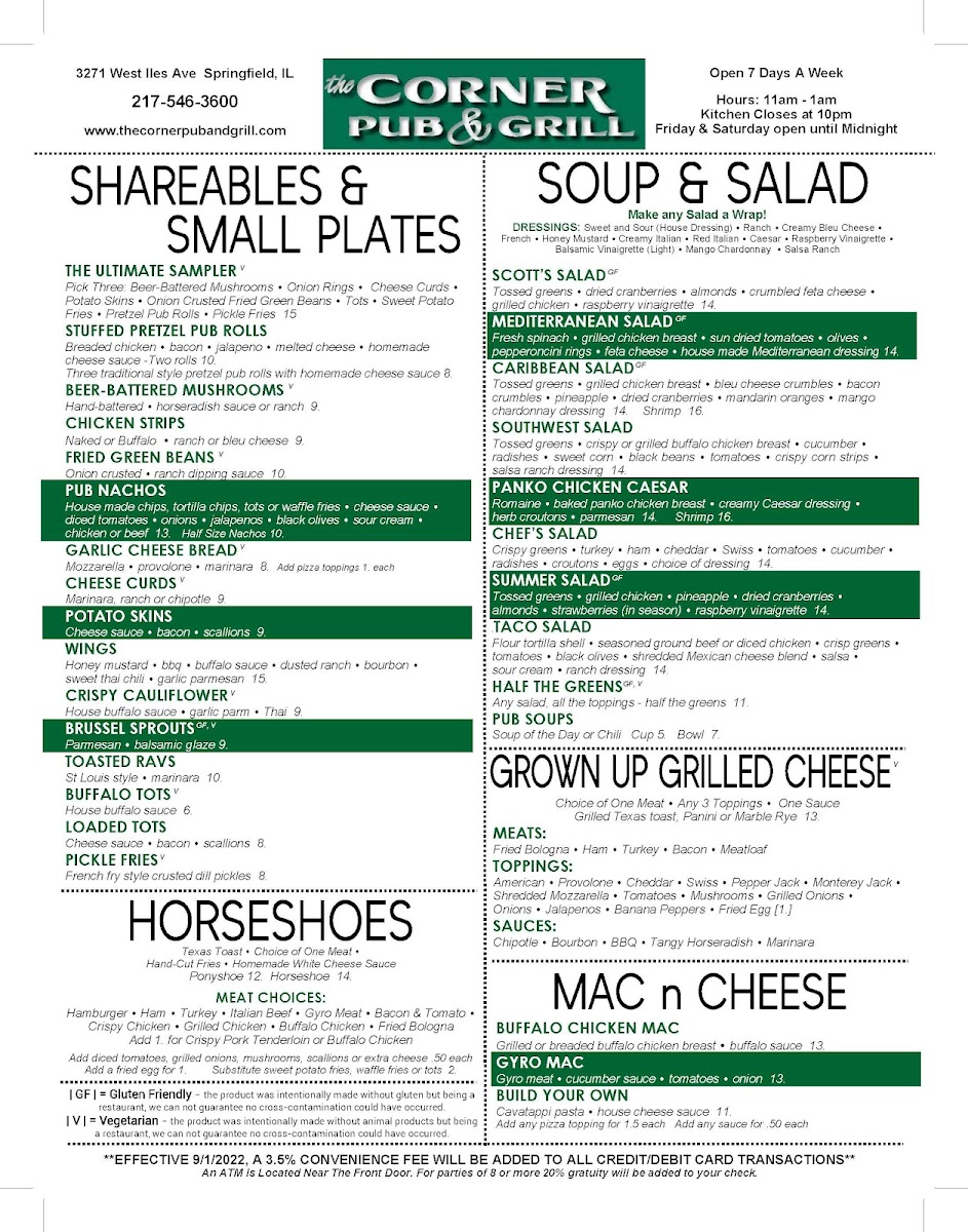 Corner Pub & Grill Menu - Image 2